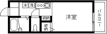 HILLS VIEW日吉(ワンルーム/1階)の間取り写真