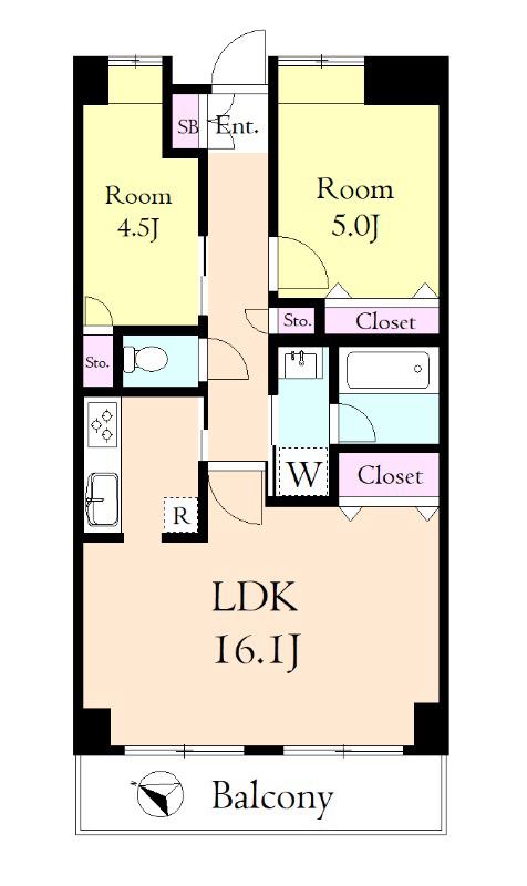 プチフォンテーヌ(2LDK/3階)の間取り写真