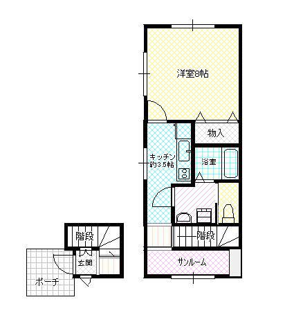 アバンティ上田島(1K/2階)の間取り写真