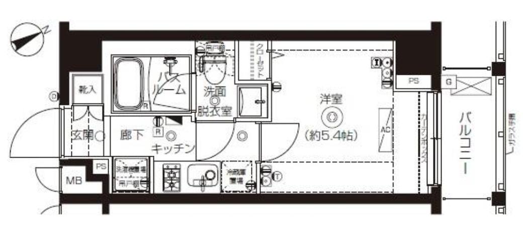 ZOOM上板橋(1K/2階)の間取り写真