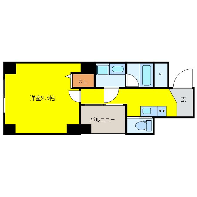 ルアナハレフクシマ(1K/4階)の間取り写真