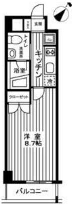 カスタリア神保町(1K/3階)の間取り写真