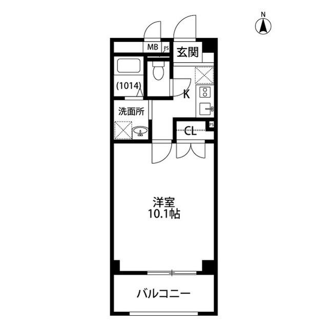 アンプルールフェールSURIE(1K/1階)の間取り写真