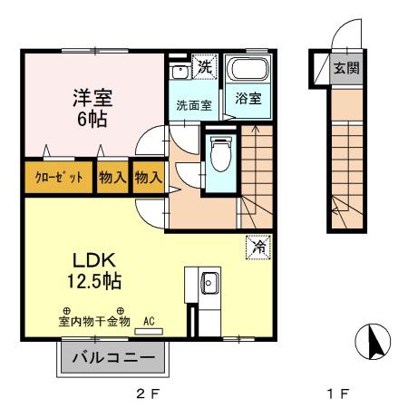 愛宕の杜 C 202(1LDK/2階)の間取り写真