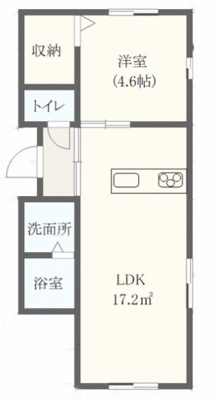 メゾンキャロル(1LDK/2階)の間取り写真