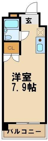 エルムノースヒル(ワンルーム/1階)の間取り写真