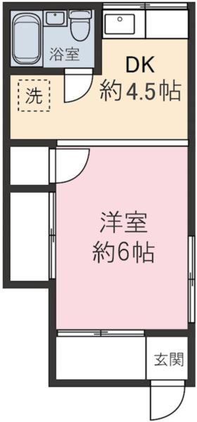 第一博藍荘(1DK/1階)の間取り写真