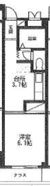 宇佐見ハイツ(1DK/1階)の間取り写真