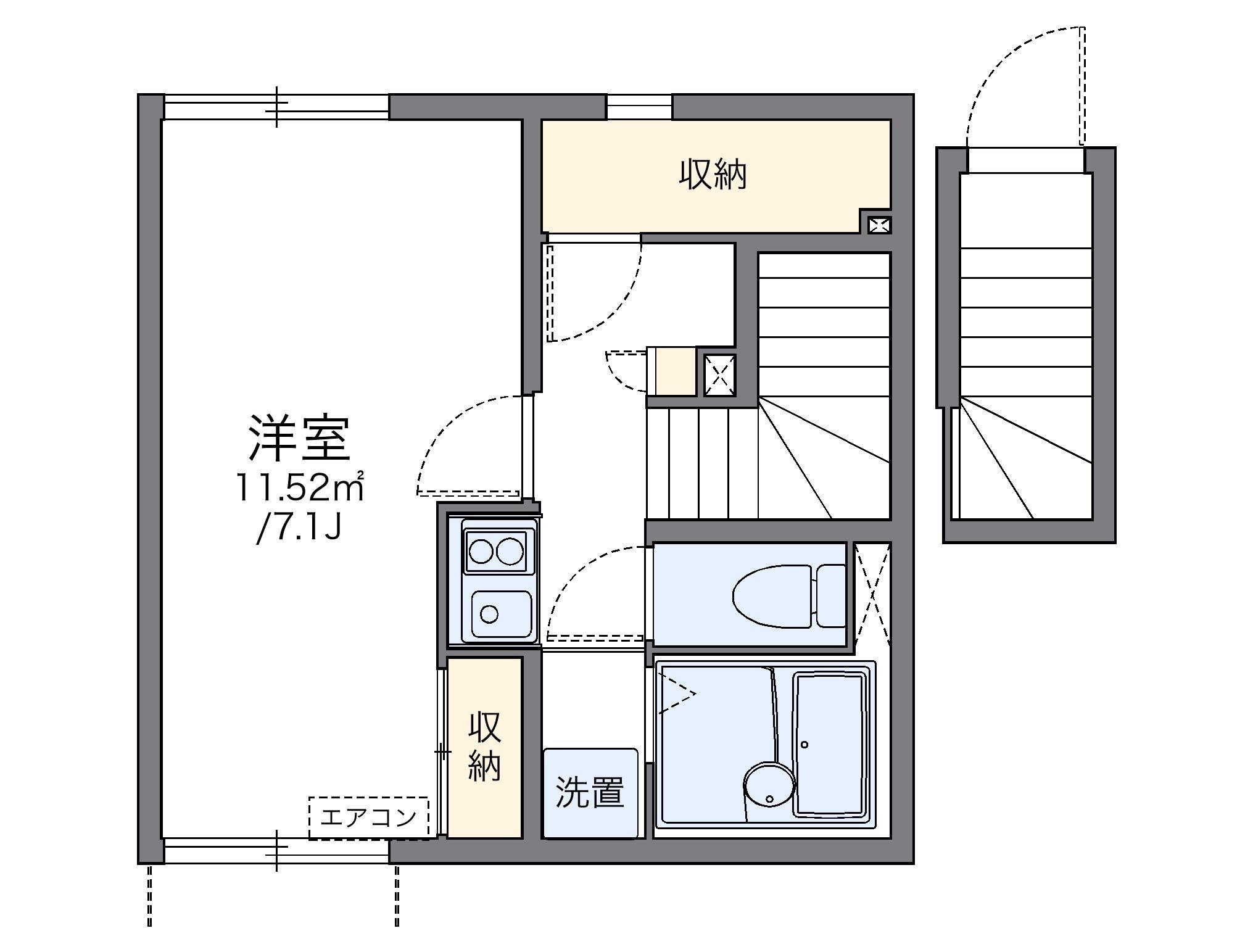 レオネクスト千代(1K/2階)の間取り写真