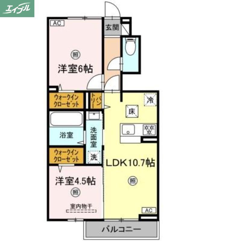 シリウスアーク(2LDK/1階)の間取り写真