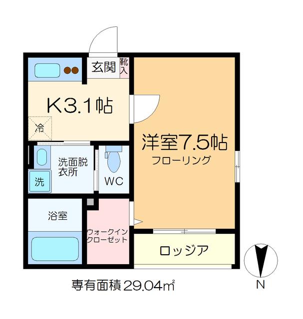 メゾン ド ラフィネ(1K/3階)の間取り写真