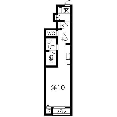 ＪＲ常磐線 原ノ町駅 徒歩28分 2階建 築11年(1K/1階)の間取り写真
