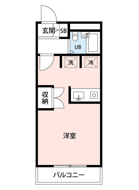 ワコーレエレガンス東習志野(ワンルーム/1階)の間取り写真