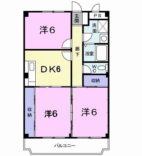 レジデンスNS(3DK/2階)の間取り写真
