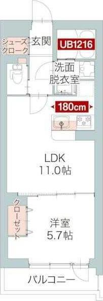 カンパ イオルネ(1LDK/4階)の間取り写真