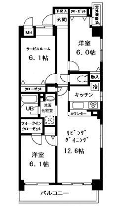 サロンオルセー市川(3LDK/2階)の間取り写真