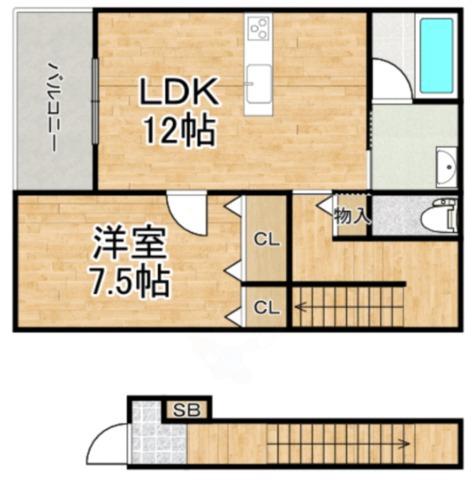 FORESTA(1LDK/2階)の間取り写真
