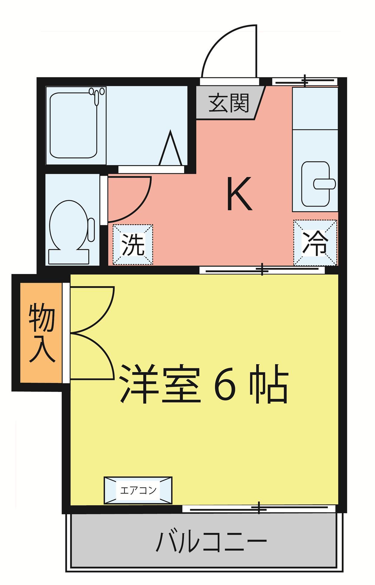 エルメゾン荒町(1K/1階)の間取り写真