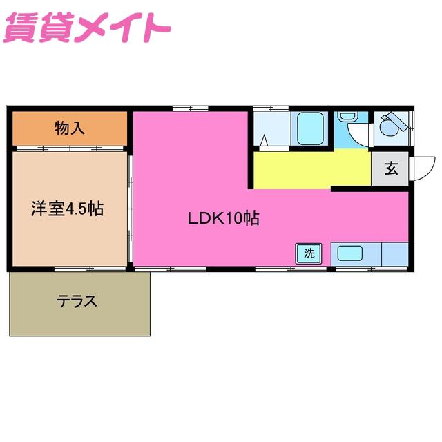 夕凪荘(1LDK/1階)の間取り写真