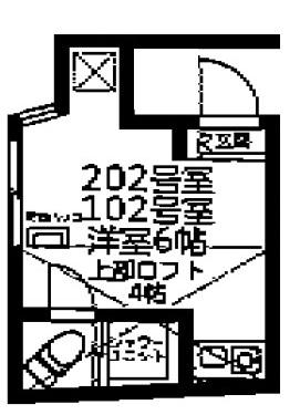 ユナイト川崎ベーリング(ワンルーム/1階)の間取り写真