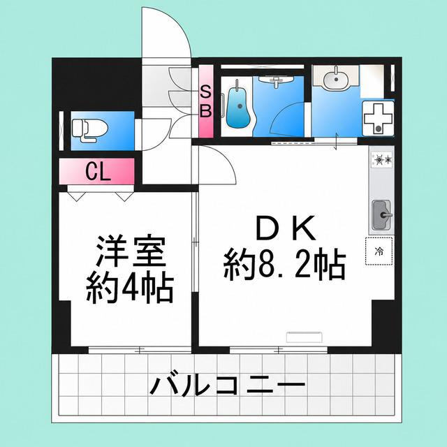 LUVIAS堺(1LDK/6階)の間取り写真