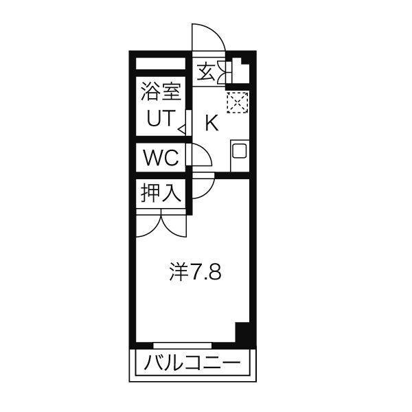 フォレストイン瑞穂(1K/2階)の間取り写真