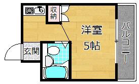 PAL HOUSE K(1K/2階)の間取り写真