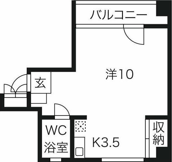 金城ビル(1K/3階)の間取り写真