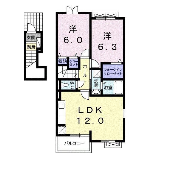 メゾン ラフレII(2LDK/2階)の間取り写真