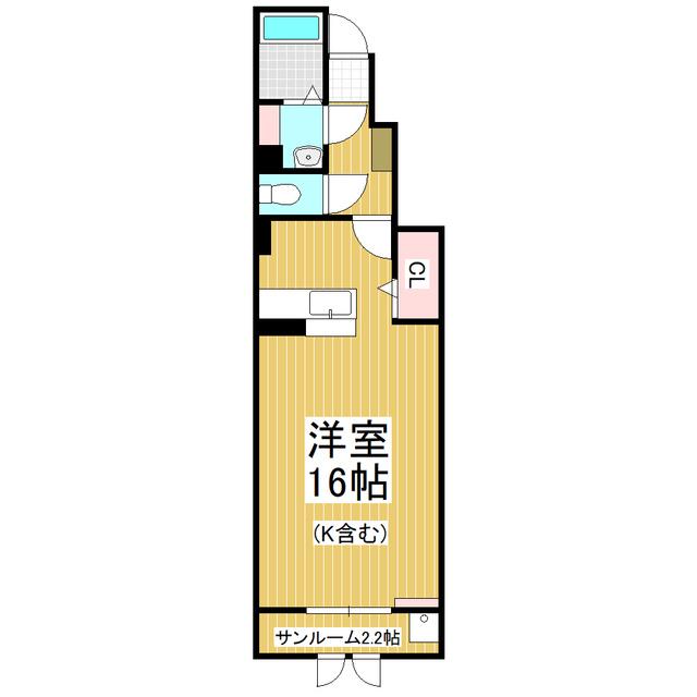 セレーン扇田A(ワンルーム/1階)の間取り写真