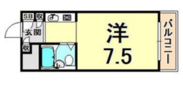 GRACE立花(ワンルーム/2階)の間取り写真