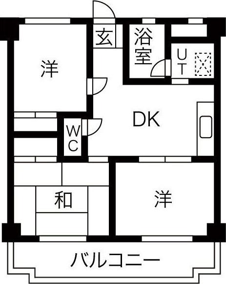 ブラザービル高畑(3DK/4階)の間取り写真