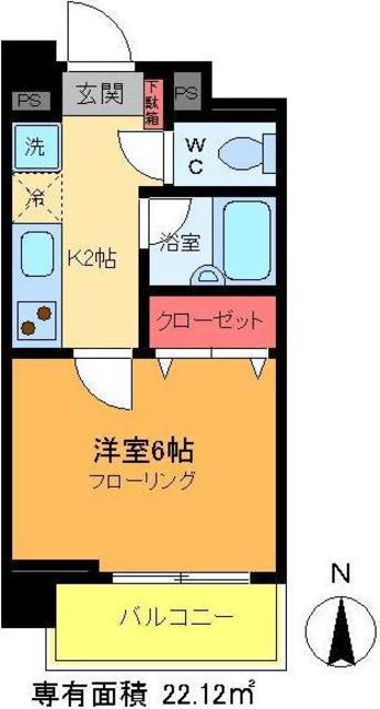 ジョイシティ住吉(1K/9階)の間取り写真