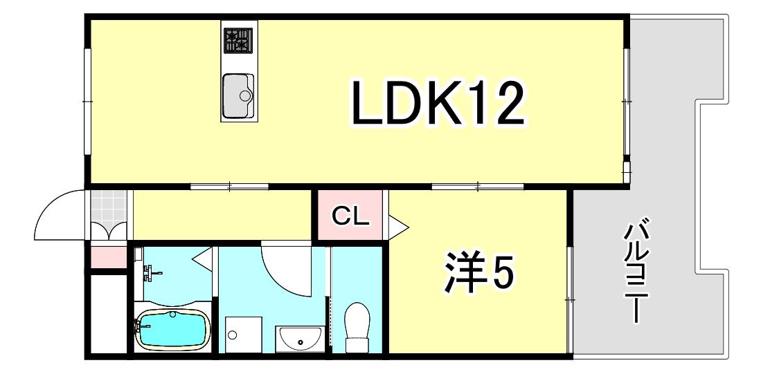 フォンテーヌ(1LDK/3階)の間取り写真