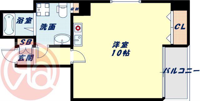 ハル土佐堀(1K/7階)の間取り写真