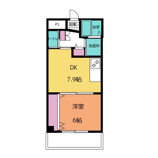THE GRANM(1DK/2階)の間取り写真