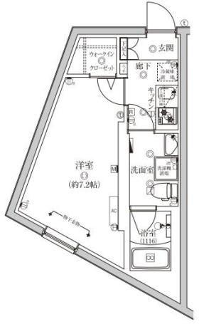 VERXEED STAIR MUSASHI-KOYAMA(1K/1階)の間取り写真