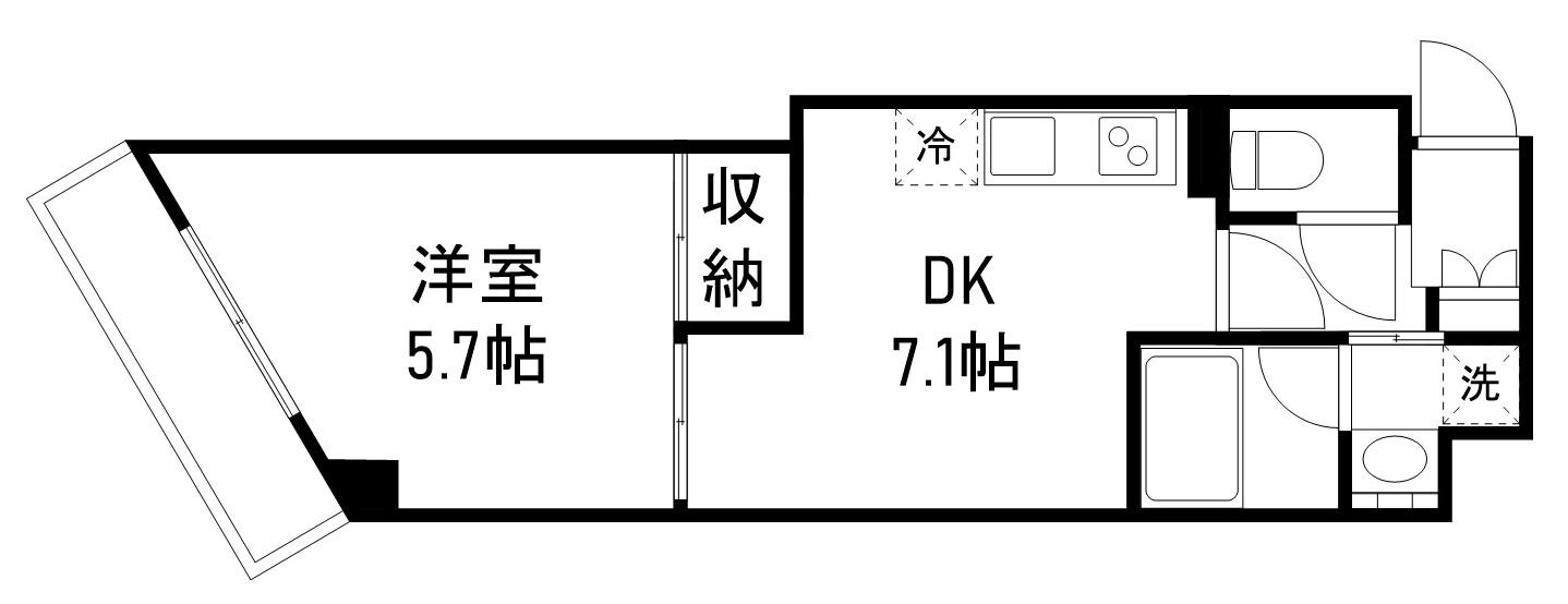COCORO41713(1DK/10階)の間取り写真