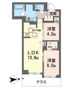 日暮里・舎人ライナー 谷在家駅 徒歩4分 3階建 新築(2LDK/1階)の間取り写真