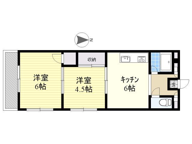 大東本社ビル(2K/2階)の間取り写真