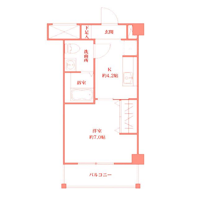 ニュー第二山洋ビル(1K/2階)の間取り写真