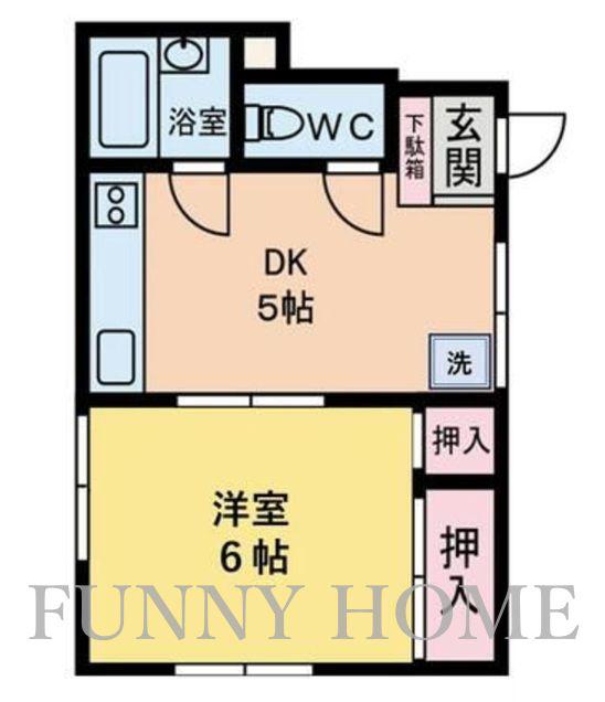 シティホーム(1DK/1階)の間取り写真