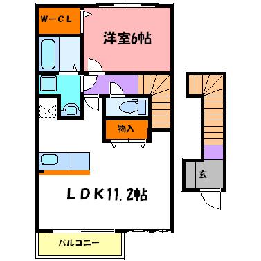 ビサイド・シーII(1LDK/2階)の間取り写真
