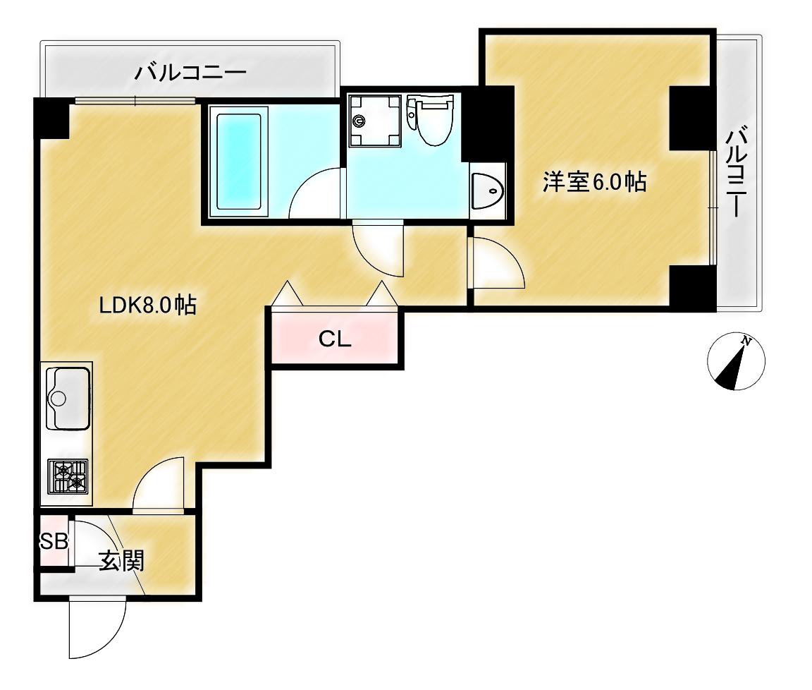 FORTE大枡(1LDK/5階)の間取り写真