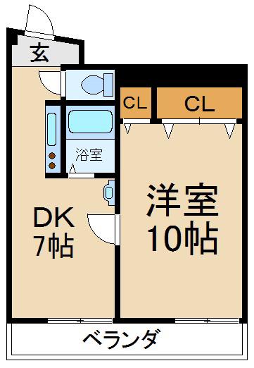 ダイヤロジュマン氷室(1DK/4階)の間取り写真