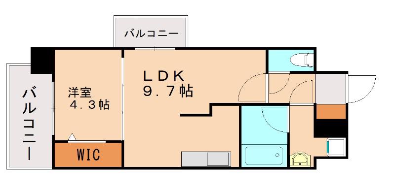 コンダクトレジデンス折尾(1LDK/3階)の間取り写真