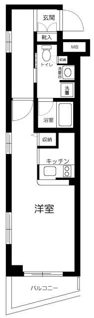 ガーデン西荻窪(ワンルーム/2階)の間取り写真