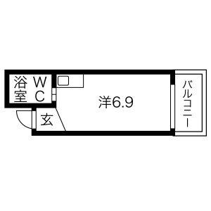 カーサ柳原(ワンルーム/3階)の間取り写真