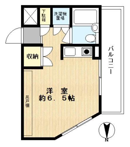 ジュネス市ヶ尾(ワンルーム/5階)の間取り写真