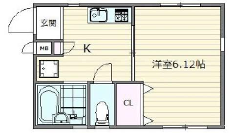URBANS新宿(1K/1階)の間取り写真